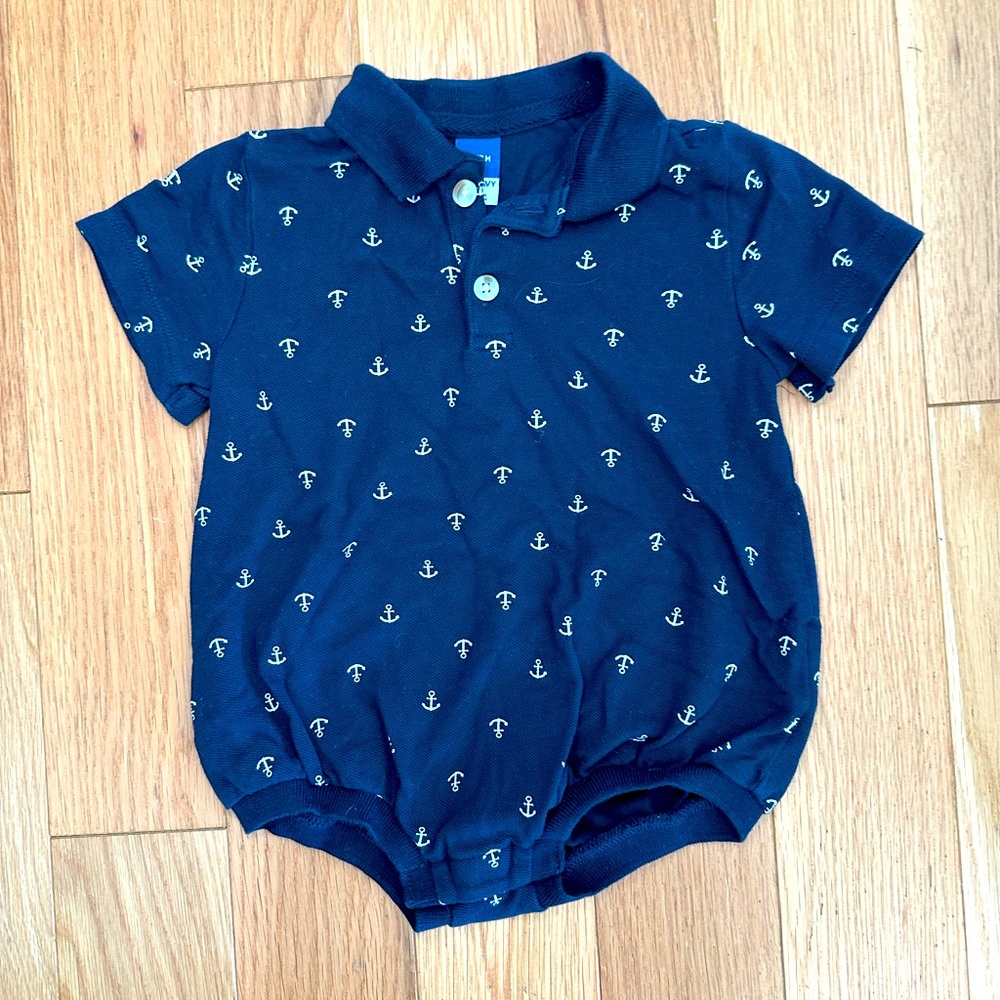 3/$15! Old Navy Nautical Themed Polo Romper - 12-18 months